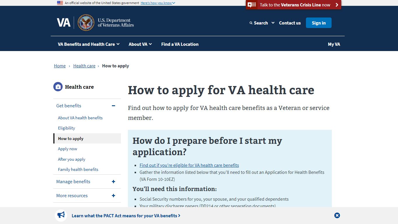 How To Apply For VA Health Care | Veterans Affairs